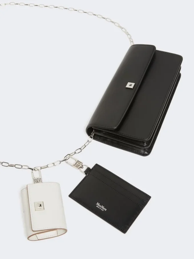 Leder-Handytasche, schwarz Leder-Handytasche, schwarz