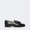 Leder-Loafer mit Quasten, schwarz