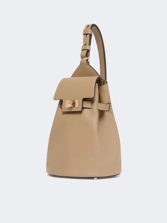 Leder, Margaux-Rucksack mit einem Schulterriemen, schlammfarben Leder, Margaux-Rucksack mit einem Schulterriemen, schlammfarben
