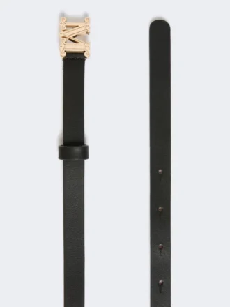 Leder-Monogramm-Gürtel, schwarz Leder-Monogramm-Gürtel, schwarz