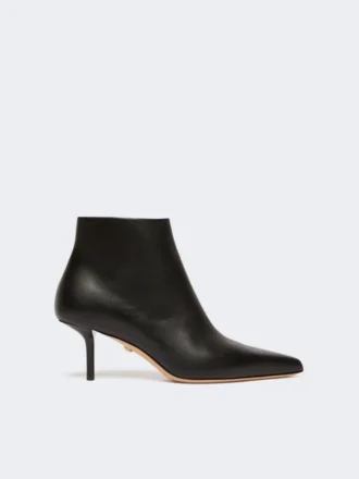 Leder-Stiefeletten mit Reißverschluss, schwarz