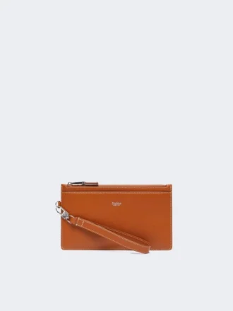 Leder-Tasche mit Handgelenkriemen, rostrot