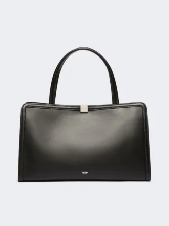 Leder-Tragetasche, schwarz