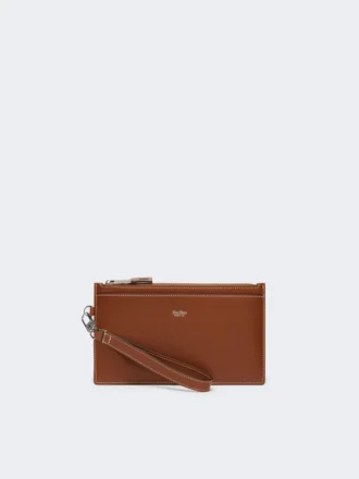 Leder-Täschchen mit Handgelenkriemen, bernsteinbraun