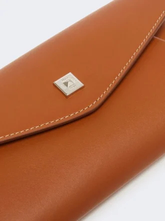 Leder-Umschlagbrieftasche, rostrot