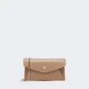 Leder-Umschlagbrieftasche, schlammfarben