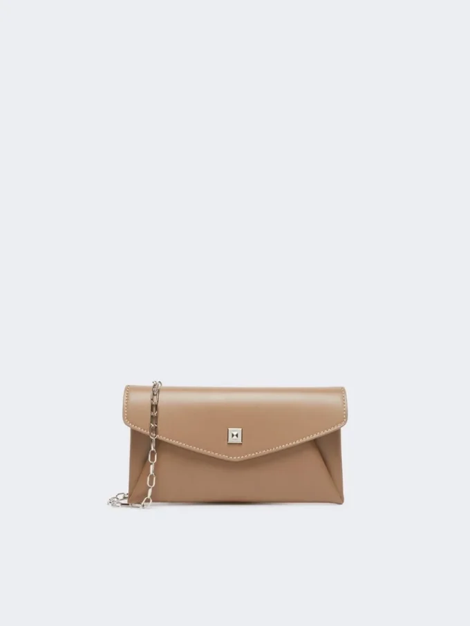 Leder-Umschlagbrieftasche, schlammfarben