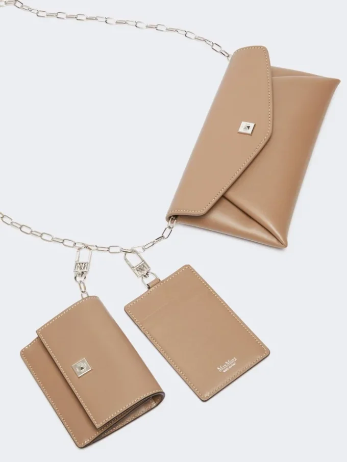Leder-Umschlagbrieftasche, schlammfarben