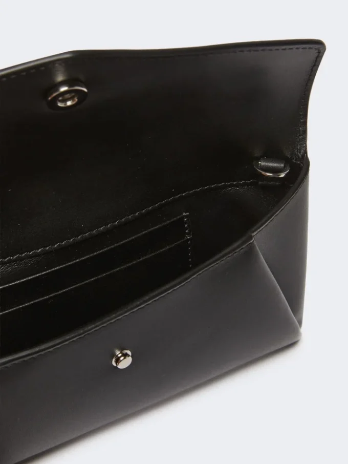 Leder-Umschlagbrieftasche, schwarz Leder-Umschlagbrieftasche, schwarz