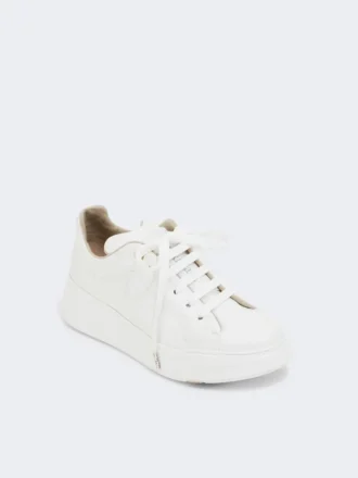 Ledersneaker, optisch weiß