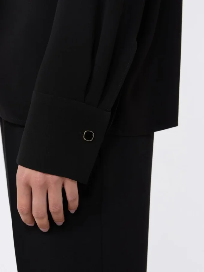 Leichte Cady-Bluse, schwarz Leichte Cady-Bluse, schwarz