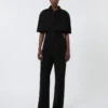 Leichter Jumpsuit aus Cady, schwarz Leichter Jumpsuit aus Cady, schwarz
