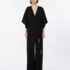 Leichter Jumpsuit aus Cady, schwarz Leichter Jumpsuit aus Cady, schwarz