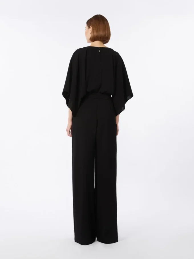 Leichter Jumpsuit aus Cady, schwarz Leichter Jumpsuit aus Cady, schwarz