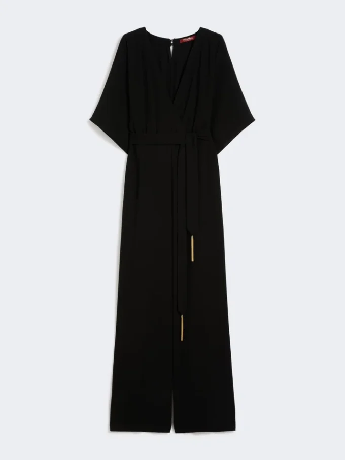 Leichter Jumpsuit aus Cady, schwarz Leichter Jumpsuit aus Cady, schwarz