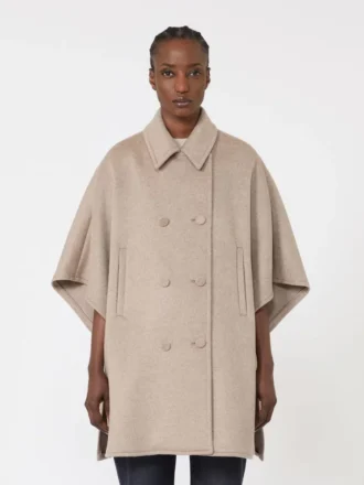 Leichtes Cape aus Kaschmir-Twill, bronze-braun