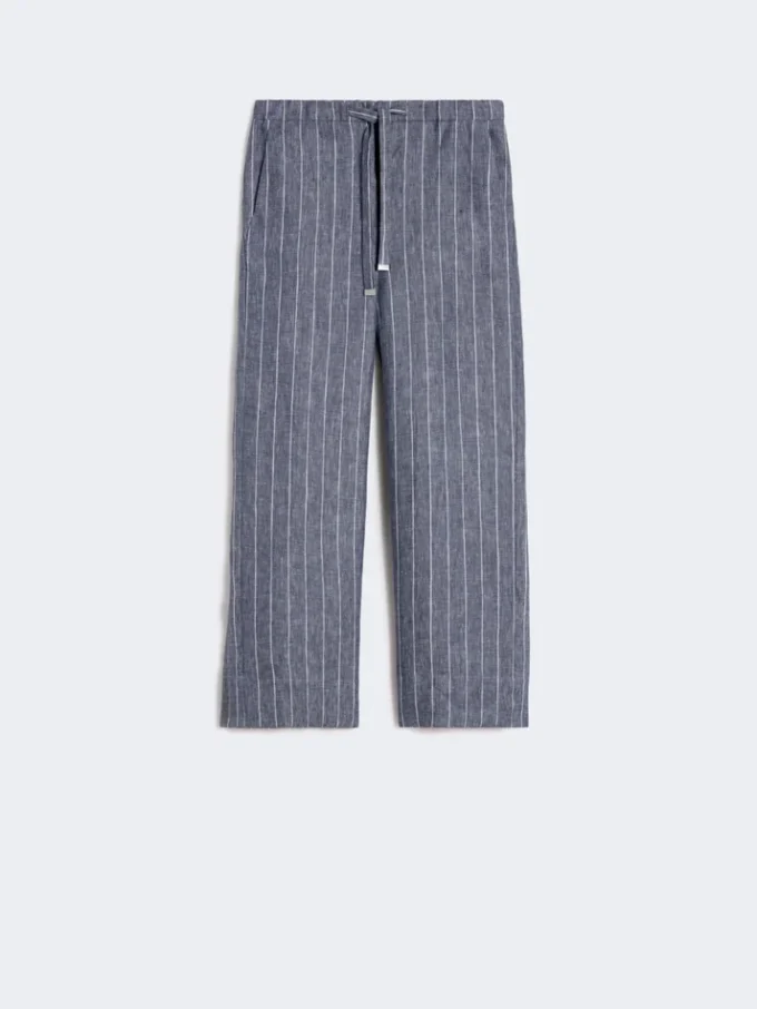Leinenhose im Denim-Look mit Nadelstreifen, ultramarinblau Leinenhose im Denim-Look mit Nadelstreifen, ultramarinblau