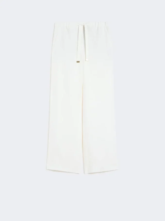 Leinenhose mit Korbgeflechtmuster, weiß Leinenhose mit Korbgeflechtmuster, weiß