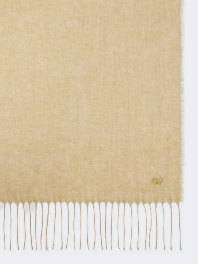 Leinenstola mit Fransen, beige Leinenstola mit Fransen, beige