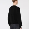 Locker sitzender Pullover aus Wolle und Kaschmir, schwarz