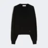 Locker sitzender Pullover aus Wolle und Kaschmir, schwarz