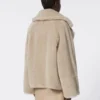 Mantel aus Alpaka- und Kaschmir-Teddy-Stoff, sandfarben Mantel aus Alpaka- und Kaschmir-Teddy-Stoff, sandfarben