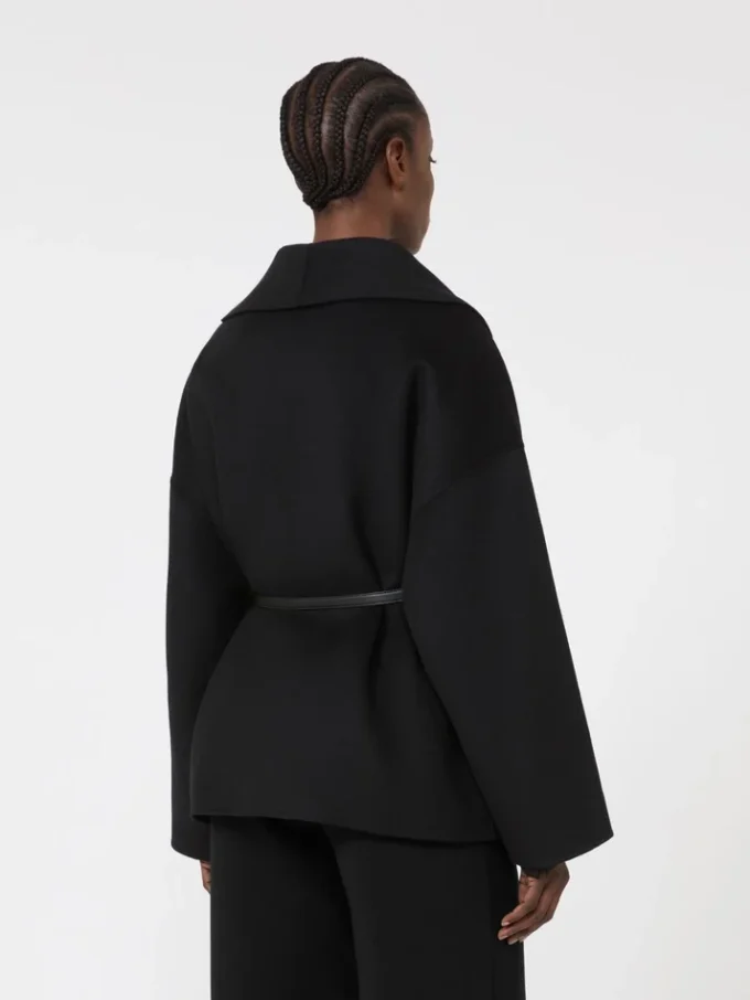 Mantel aus Wolle, Kaschmir und Seide, schwarz Mantel aus Wolle, Kaschmir und Seide, schwarz