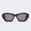 Markante Sonnenbrille mit eckigem Rahmen, schwarz Markante Sonnenbrille mit eckigem Rahmen, schwarz