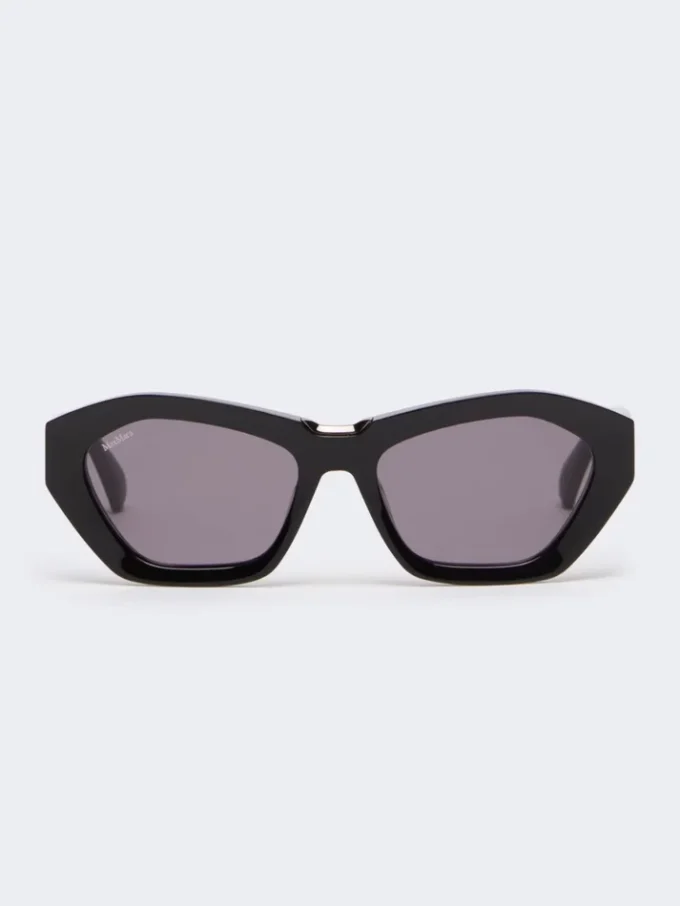 Markante Sonnenbrille mit eckigem Rahmen, schwarz Markante Sonnenbrille mit eckigem Rahmen, schwarz