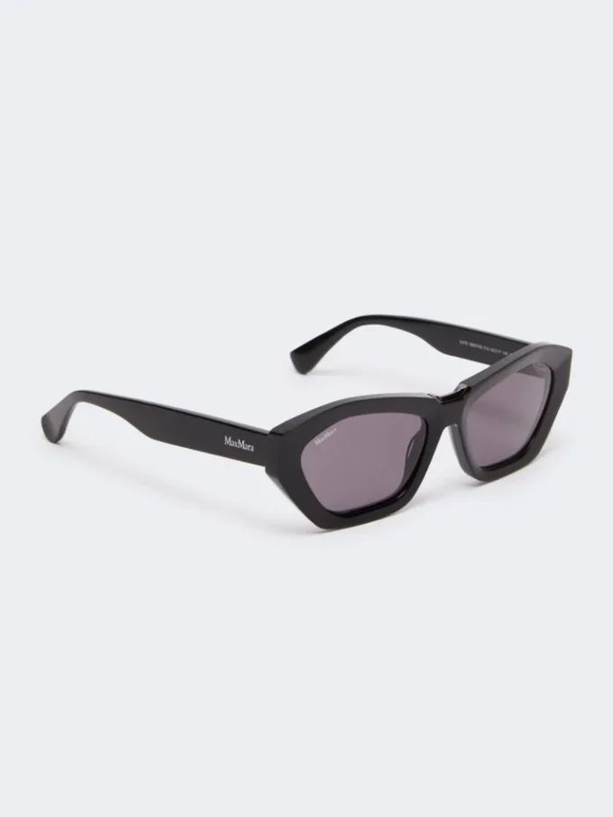 Markante Sonnenbrille mit eckigem Rahmen, schwarz Markante Sonnenbrille mit eckigem Rahmen, schwarz