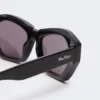 Markante Sonnenbrille mit eckigem Rahmen, schwarz Markante Sonnenbrille mit eckigem Rahmen, schwarz