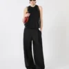 Mesh-Oberteil mit Kristallen, schwarz Mesh-Oberteil mit Kristallen, schwarz
