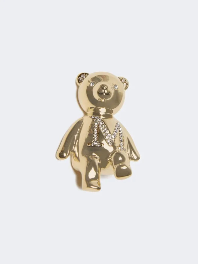 Metall-Teddy Bear-Brosche, weiß