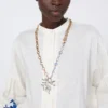 Metall- und Keramikkettenhalskette, gold Metall- und Keramikkettenhalskette, gold