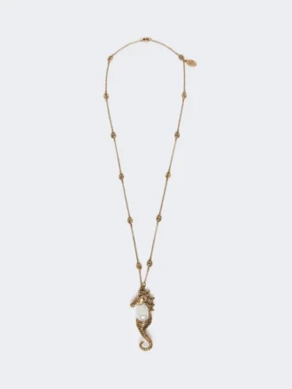 Metallic-Halskette mit Broschenanhänger, gold Metallic-Halskette mit Broschenanhänger, gold
