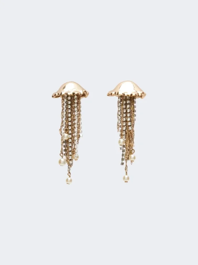 Metallic-Ohrringe, Gold Metallic-Ohrringe, Gold