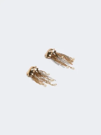 Metallic-Ohrringe, Gold Metallic-Ohrringe, Gold