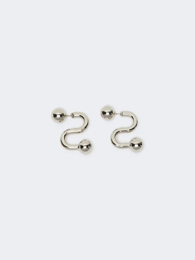 Metallic-Ohrringe, silber Metallic-Ohrringe, silber