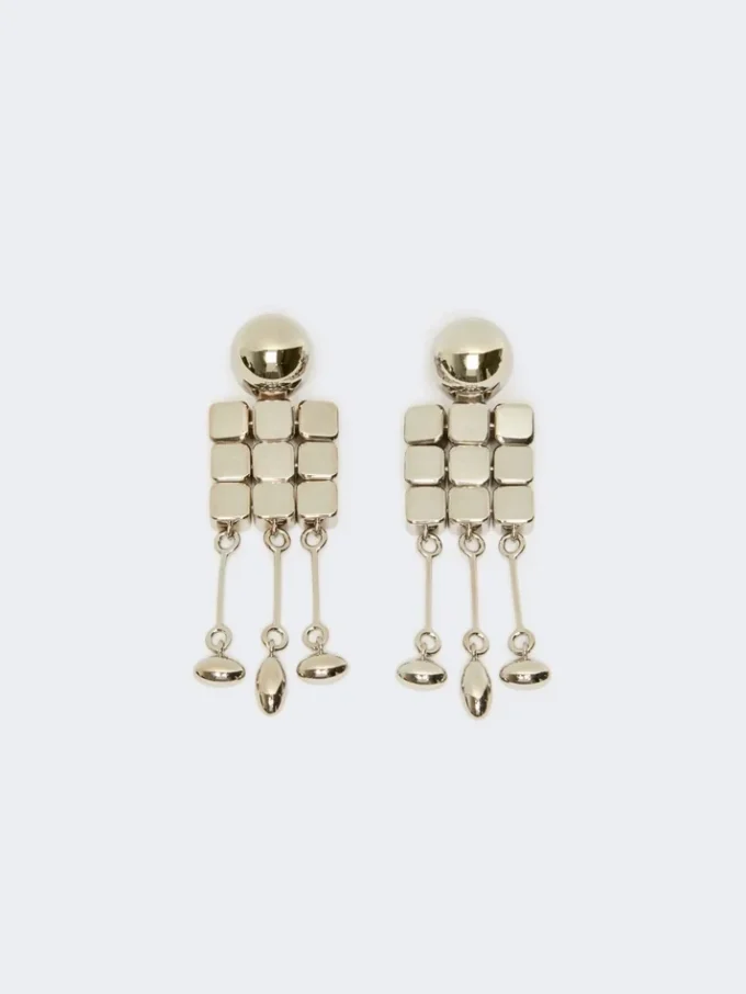 Metallische Ohrhänger, silber Metallische Ohrhänger, silber