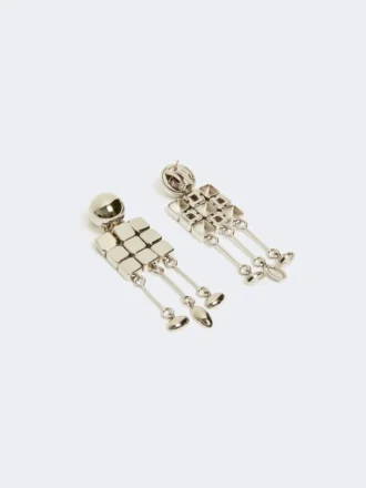 Metallische Ohrhänger, silber