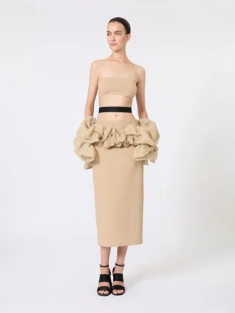 Bandeau-BH aus Stretch-Viskose, kamelfarben