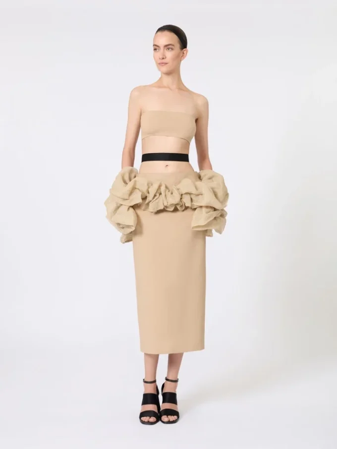 Bandeau-BH aus Stretch-Viskose, kamelfarben Bandeau-BH aus Stretch-Viskose, kamelfarben