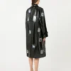 Midi-Trenchcoat aus Gabardine mit Vinyl-Effekt, schwarz Midi-Trenchcoat aus Gabardine mit Vinyl-Effekt, schwarz
