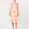 Midi-Trenchcoat aus gemustertem, wasserabweisendem Gabardine, gelb Midi-Trenchcoat aus gemustertem, wasserabweisendem Gabardine, gelb