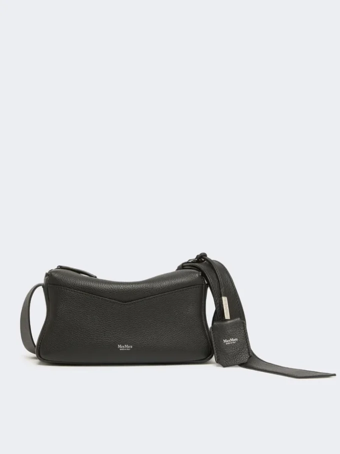 Mikro-Handtasche aus mattem Leder, schwarz Mikro-Handtasche aus mattem Leder, schwarz