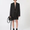 Minirock aus Gabardine mit Nadelstreifen, schwarz Minirock aus Gabardine mit Nadelstreifen, schwarz