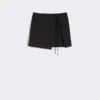 Minirock aus Gabardine mit Nadelstreifen, schwarz Minirock aus Gabardine mit Nadelstreifen, schwarz