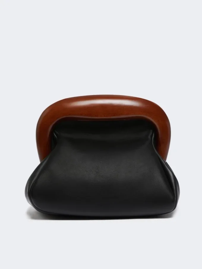 Mittlere Bouba-Tasche aus Leder, schwarz