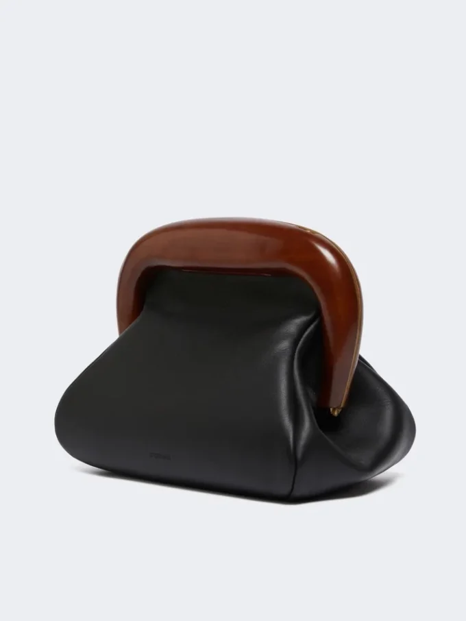 Mittlere Bouba-Tasche aus Leder, schwarz