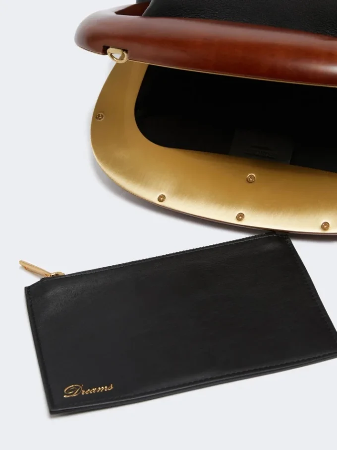 Mittlere Bouba-Tasche aus Leder, schwarz